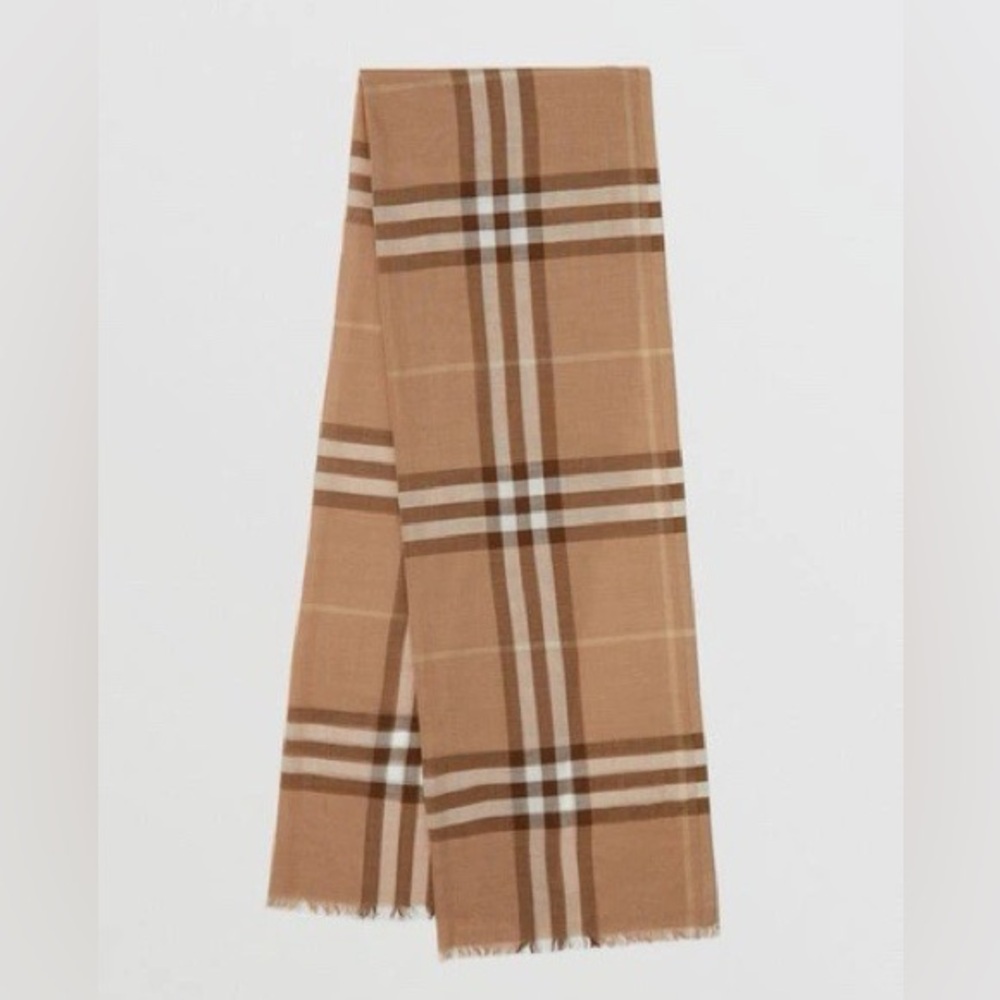 Burberry Tan Plaid Scarf - Picture 2 of 9